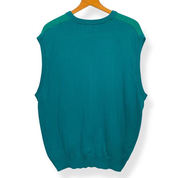 Jack Nicklaus men's teal blue green sleeveless preppy golf sweater vest SZ XL - Picture 2 of 9